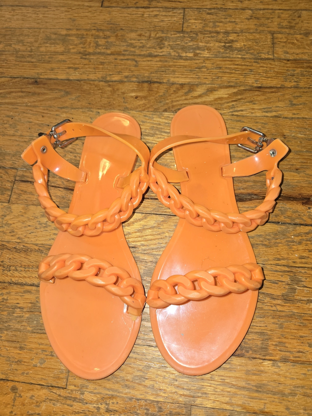 Givenchy Orange Braided Jelly Sandals